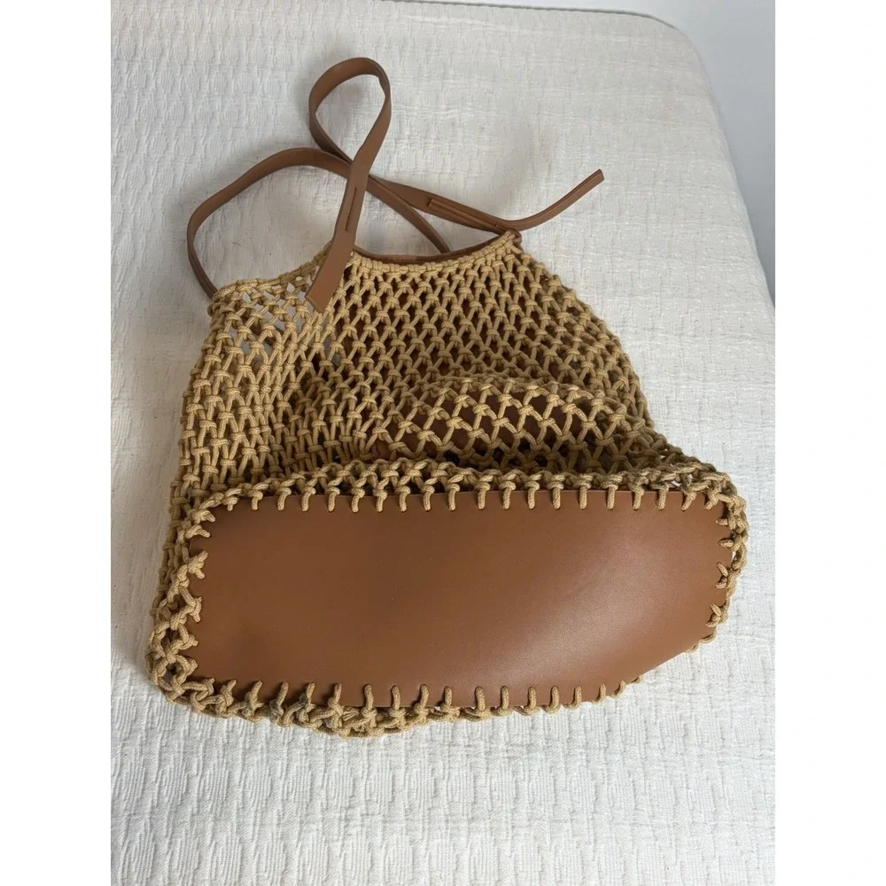 Spartina 449 Mesh Macramé Tote Bag, Beach Bag, Preowned